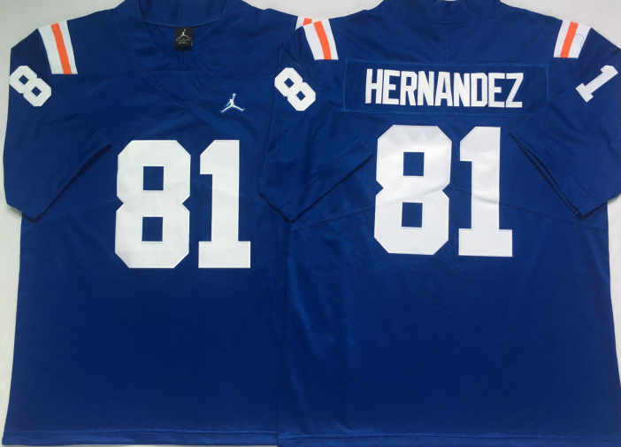Men's Florida Gators Aaron Hernandez #81 Royal Jersey